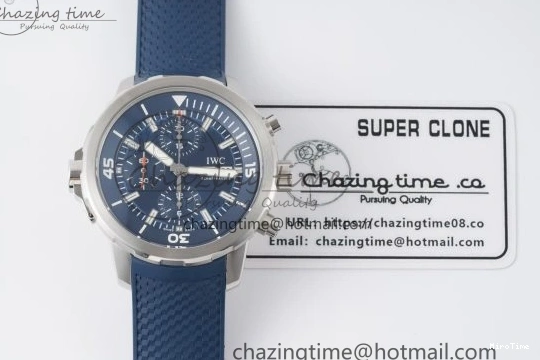 MIROTIME 0416 WellDesigned Aquatimer Automatic SS RSF 1:1 Best Edition Blue Dial on Blue Rubber Strap A 7057